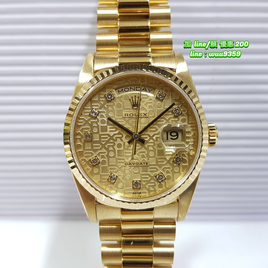 Rolex 勞力士 18238 蠔式18K金錶 盒單全 台灣AD 紀念十鑽面盤 18K金錶殼帶