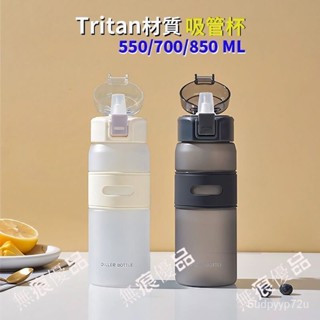 運動水壺 Tritan材質 大容量健身運動水杯適用戶外騎行 運動 健身 便攜帶吸管水瓶【無痕 8 優品】