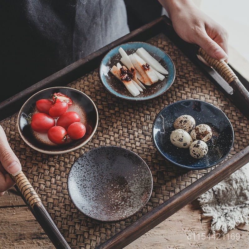 調味碟花生米傢用陶瓷小喫器皿料理芥末碟日式和風小碟子 2ZSX