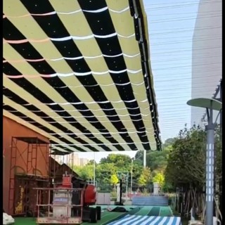 -訂金遮陽棚防曬遮光戶外智慧電動伸縮式折疊波浪天幕防水篷-森客精品