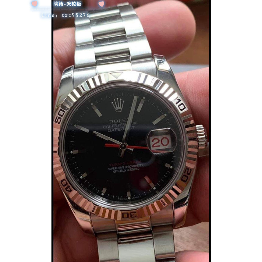 勞力士 116264 爬山虎 Datejust Rolex 黑色面盤 白金腕錶
