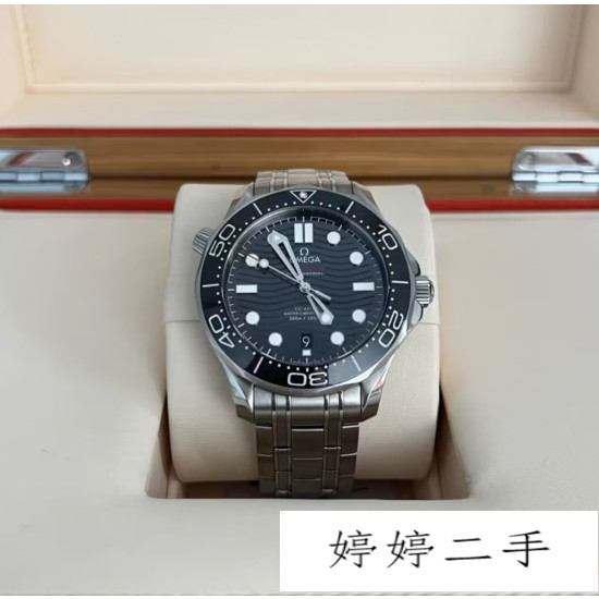 OMEGA 歐米茄 海馬系列 42mm 黑色錶盤 精鋼鋼帶款 自動機械錶 手錶 男士腕錶