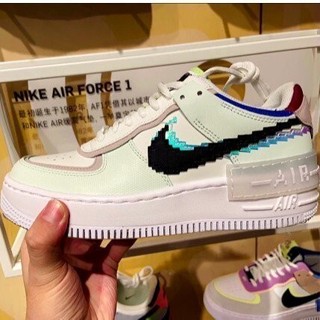 Nike Air Force 1 Shadow SE 蘋果綠 電競 雷射 解構 雙勾 像素 CV8480-300 慢跑鞋