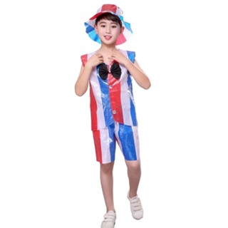 兒童環保走秀服裝手工親子時裝材料幼稚園 親子走秀 TBCQ
