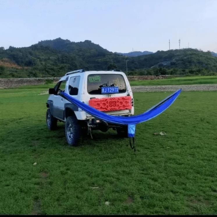 【可開發票】汽車車載吊床支架車尾方口拖車杠吊床越野車加強拖車鉤吊床支架kkt