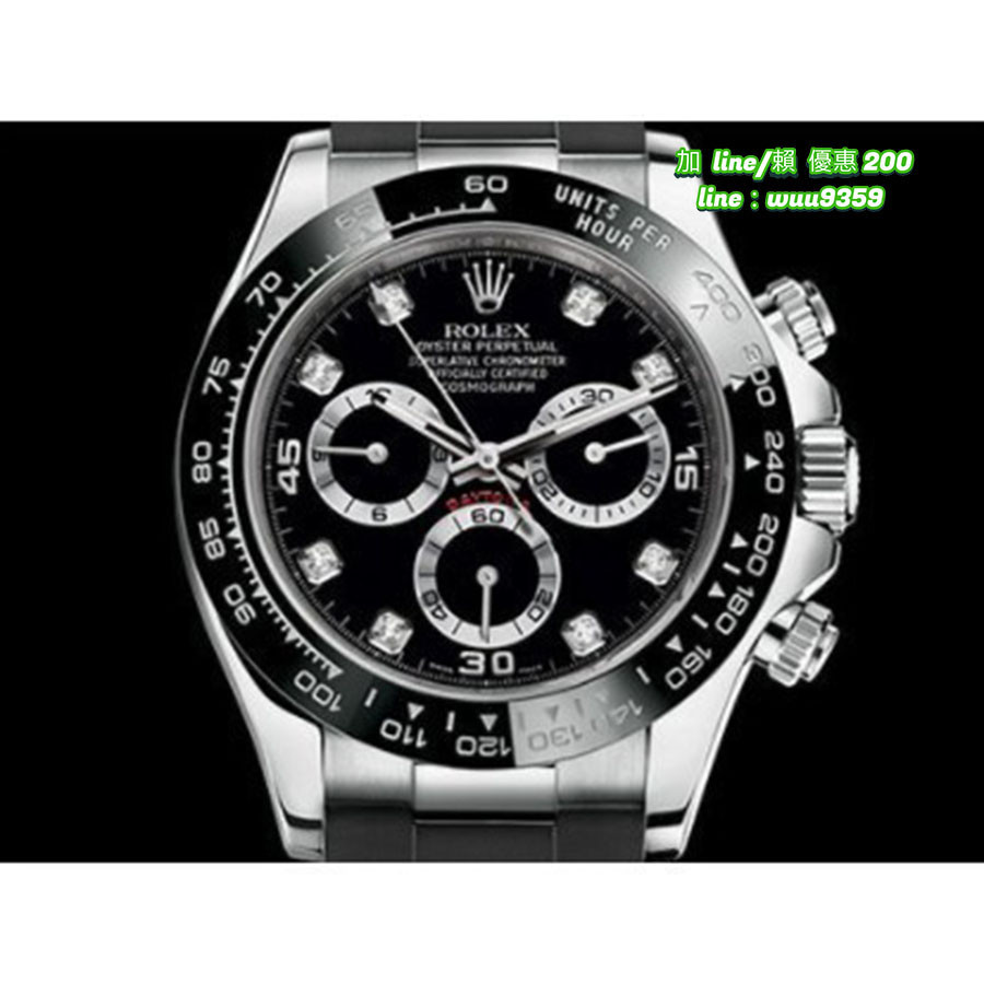 Rolex 勞力士 Daytona 白K金材質 迪通拿 116519 LN 黑色八鑽面盤 FS6692