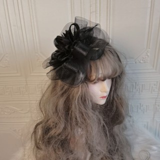㊣🎯♡禮服頭飾 復古黑色花朵網紗點點蕾絲小帽子發箍禮帽發卡發飾品演出舞臺韓國 頭發 頭飾配旗袍 洋裝