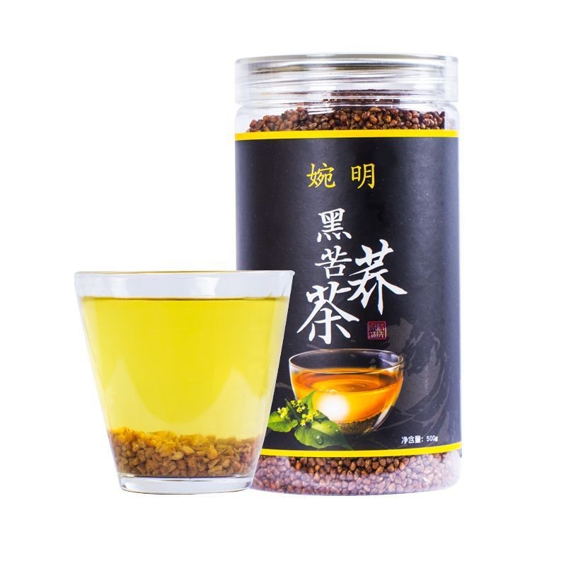 婉明龍珠黑苦蕎茶罐裝蕎麥茶500g水果茶花草茶養生茶蕎麥茶苦蕎茶
