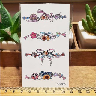 和風不倒翁櫻花手環QQ-333✅快速出貨【WAWA TATTOO】日本逼真小清新微刺青手臂腳踝手挽肩膀耳後紋身貼紙刺青貼