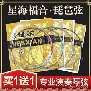 免運星海福音演奏型琵琶弦琴絃鋼絲1 2 34套弦專業琵琶綫民族樂器配件 SNX0