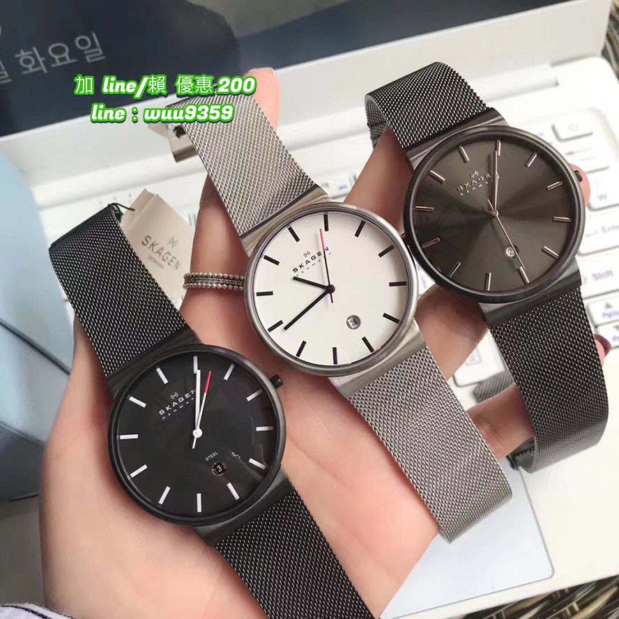 SKAGEN手錶 SKW手錶 40mm 鋼錶帶 黑錶 鈦金屬 女錶 男錶 斯格恩手錶 男女情侶款