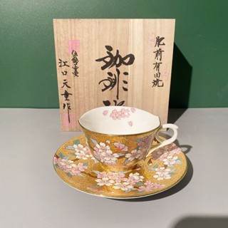 日本迴流有田燒江口天童作櫻花瓷器陶瓷咖啡杯碟茶壺茶杯木盒包裝【美馨精品旗艦店】