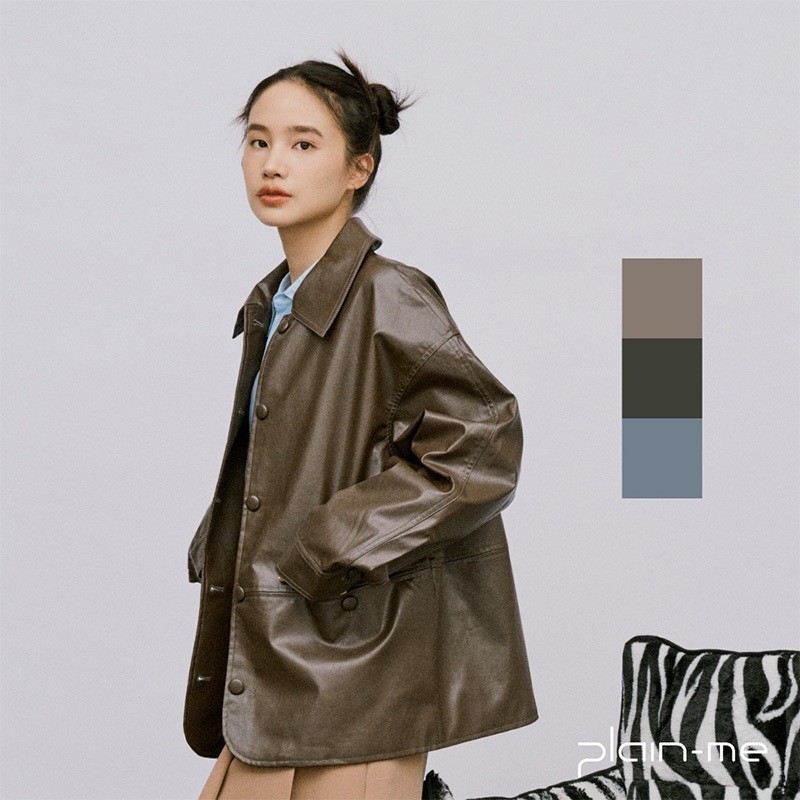 plain-me SAAKO 皮革西裝外套 SAA1105-232 <男女款 外套 皮外套 皮衣 長袖>