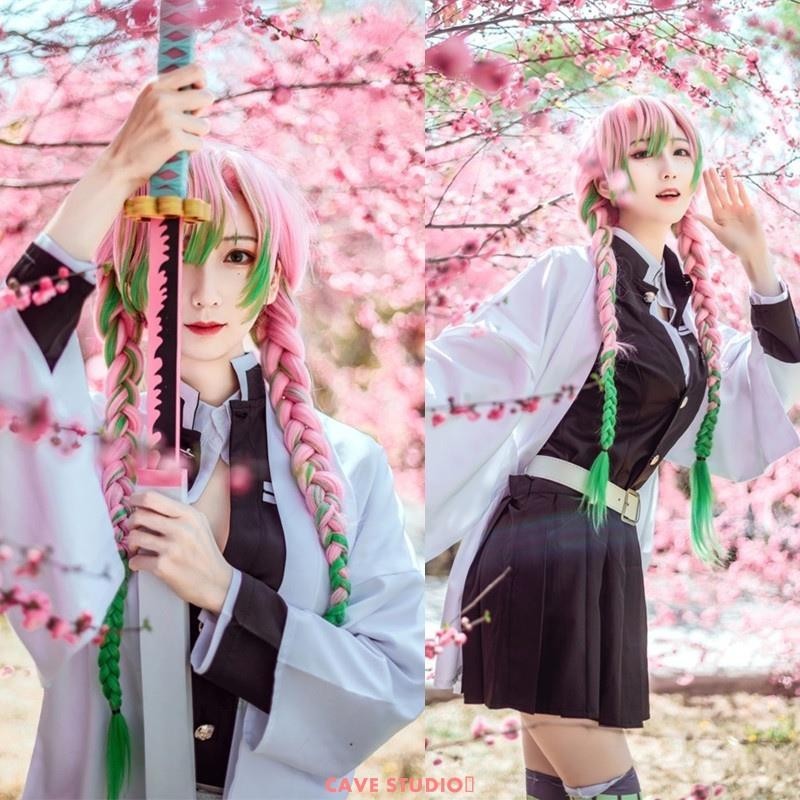 【熱賣COS】鬼滅之刃cos服 甘露寺蜜璃 戀柱cos 女裝鬼殺隊隊服cosplay動漫羅莉女裝 二次元漫展衣服