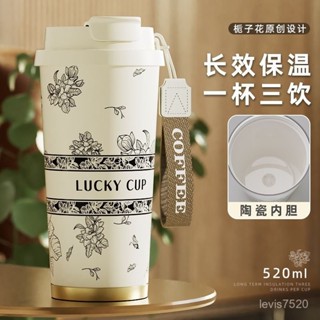 臺灣出貨💥保溫杯新款咖啡杯男女高顔值大容量不銹鋼水杯子隨行吸管水杯 HTTL