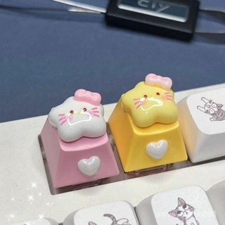 【臺灣出貨】可愛粉色 迷你錶情 貓咪蝴蝶結 星星鍵帽 十字軸R4 卡通貓 機械鍵盤 鍵帽 GL3E