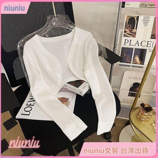 Niu女裝🔥臺灣出貨【特大尺碼M-5XL 30-80kg】設計感小眾小外套女夏季防曬無袖短版早春披肩針織罩衫薄款外搭上
