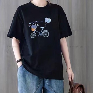 優質短袖 純棉短袖 大尺碼女裝 T恤女 ins潮正肩上衣 圓領上衣 百搭上衣 寬鬆短袖 遮肚上衣 上衣女 寬鬆t恤 女t