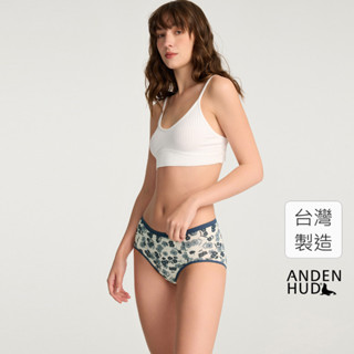 【anden hud】單寧風格．高腰三角內褲(和風米-丹寧花) 純棉臺灣製