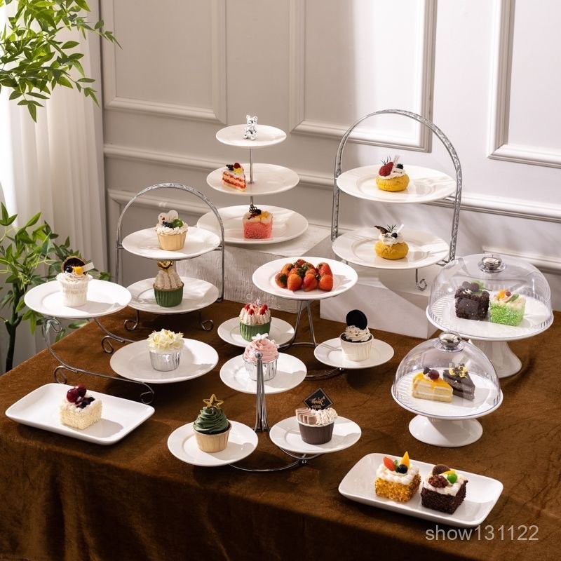 下午茶架 甜品架組 甜點架 下午茶擺盤 蛋糕盤甜點架子 白色婚禮甜品臺擺件展示架生日多層蛋糕架子茶歇擺臺下午茶點心架