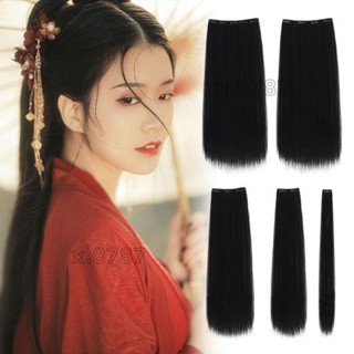 臺灣出貨⭐50-100cm⭐ 漢服假髮片 古風盤髮 玉米鬚微曲髮排 全套古裝造型頭髮 一片式接髮片 古代古風假髮 古裝假