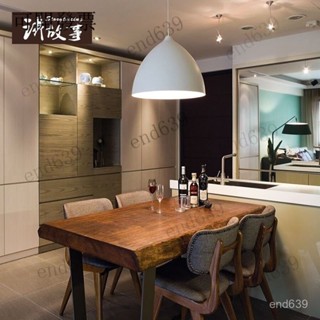 💞全臺免運 可客製尺寸/顏色 復古美式餐桌 實木餐桌椅組閤美式複古loft鐵藝長桌原木長方形做舊簡約咖啡廳桌