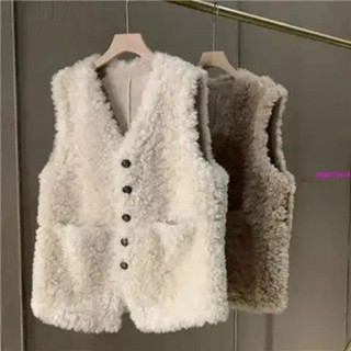 馬甲外套 背心外套 女外套 羊羔毛馬甲女皮毛一體春秋新款洋氣外穿百搭加厚馬夾網紅外套