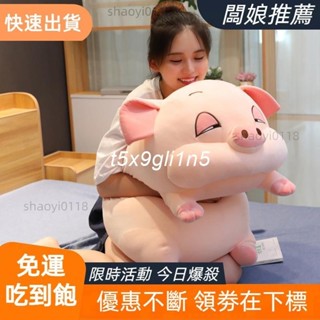 📣廠家直髮📣超萌可愛豬毛絨玩具 大號睡覺抱枕 床上長條枕 超軟倉鼠玩偶 布娃娃公仔 羽絨棉玩偶娃娃 女生生日禮物 情