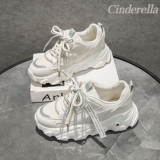 Cinderella 老爹鞋厚底小白鞋網麵透氣超火休閒運動鞋 女鞋 百搭不纍腳 運動鞋 增高鞋 休閒鞋 厚底鞋
