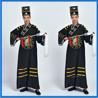 👍熱銷👍道士服裝 法器用品道服 法衣道袍 太極八卦衣服 經衣黃 林正英長袍 道法長袍服飾 萬聖節裝扮服飾