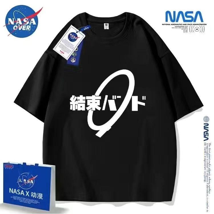 🔥熱賣🔥純棉短袖 落肩t 短袖t恤 寬松短袖 落肩圓領上衣卡通T恤 孤獨搖滾 后藤一里動漫山田短袖結束樂隊圖標休閑短T