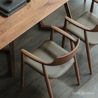 『Royal_Furniture』免運 開立發票 破損包賠 北歐實木椅子廣島椅白蠟原木扶手靠背椅民宿咖啡廳會客飯店餐椅