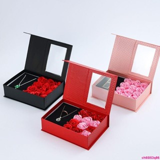 精美禮物盒#飾品禮品盒項鏈戒指ins口紅首飾永生玫瑰花情人節生日禮物包裝盒