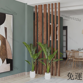 免運 含髮票 屏風隔斷 客廳屏風 隔屏 屏風隔斷入戶玄關木條進門客廳實木遮擋格柵免打孔門廳裝飾立柱子