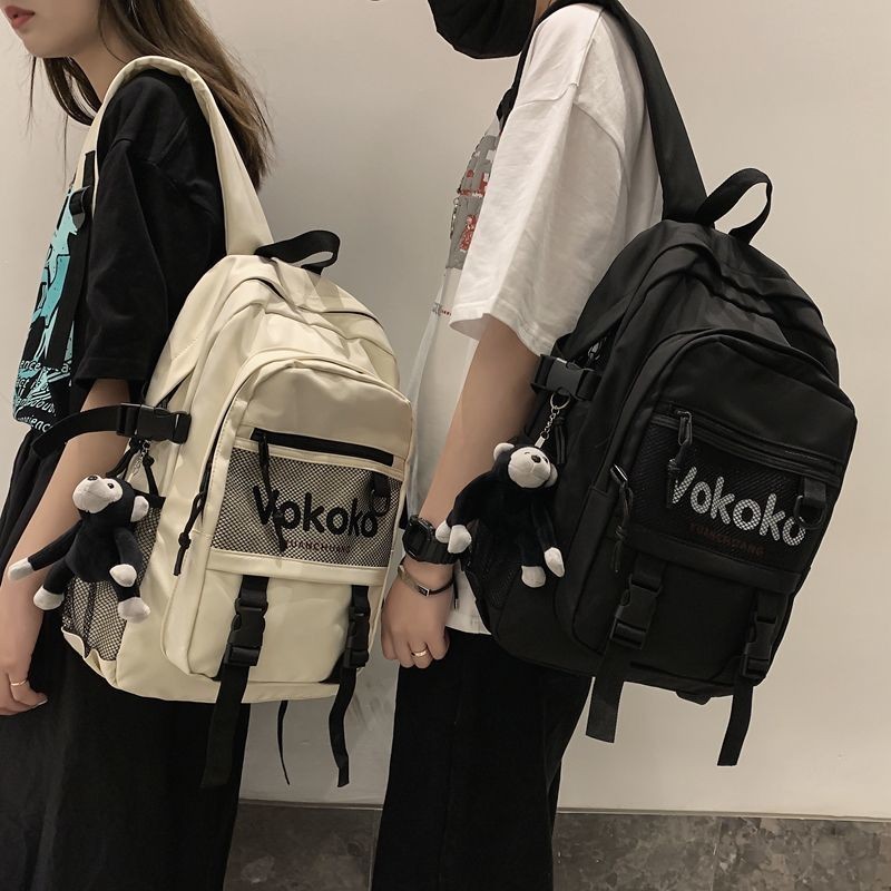 書包男女通用2021新款韓版ins大容量雙肩包初中生高中生潮流背包高中生書包 书包女 韓國後背包 背包女 书包 書包 韓