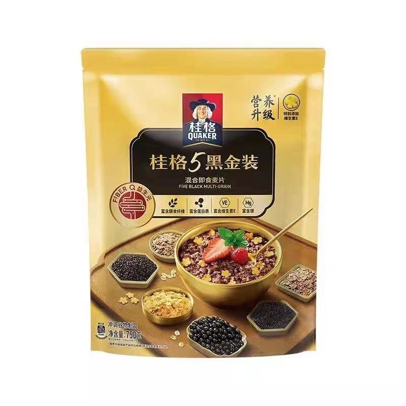 桂格5黑金裝燕麥片混閤卽食麥片750g早餐代餐穀物麥片