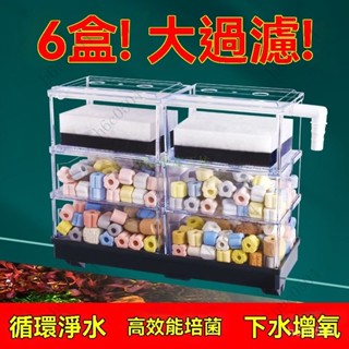 💕💕魚缸上部滴流盒過濾器三閤一循環過濾盒頂部係統上濾小型過濾盒 外掛過濾器 壁掛過濾器 水族過濾器 滴流盒 魚缸過濾器R