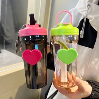 吸管杯 水壺 攜帶水杯 透明杯 果汁杯 隨行杯透明雙層隨行杯