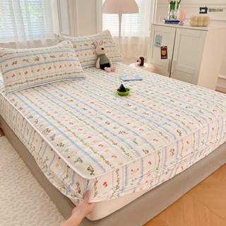 🚛臺灣發出🚛韓版小碎花鋪棉床包加厚加棉床罩 有鬆緊帶 柔軟親膚透氣 床笠 單人/雙人/加大/特大床包 枕頭套 LEE