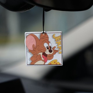 💞千禧百貨生活館💞臺灣出貨🌟汽車香氛 卡通貓和老鼠可愛車載香片湯姆傑瑞潮流圖案清香型香薰後視鏡掛件