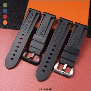 【熱賣爆款】24 毫米矽膠錶帶適用於沛納海 PAM 錶帶 Bfor Panerai Luminor 系列 Pam0011