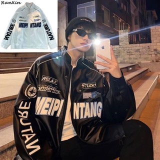 爆新品~賽車服 重機服 賽車外套 機車外套 夾克 皮外套男 機車皮衣 潮牌寬鬆 美式外套 復古外套 飛行員夾克