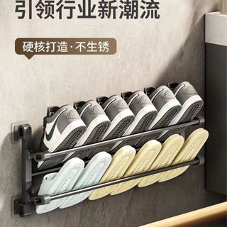 新品熱賣👍拖鞋架壁掛式免打孔浴室衛生間門後鞋架多功能置物架可折疊收納架 門後鞋架拖鞋架免打孔壁掛式衛生間門後厠所瀝水鞋子