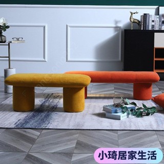 【現貨】北歐設計師闆凳客廳創意換鞋凳時尚沙發凳實木長闆凳民宿智造XQJX