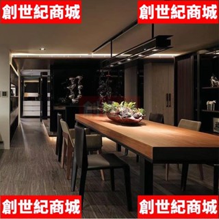 創世紀 美式復古凳子 長條凳 復古咖啡廳長條原木桌 家用大長桌子 工業風辦公桌 大板臺原木桌 松木桌 實木書桌M