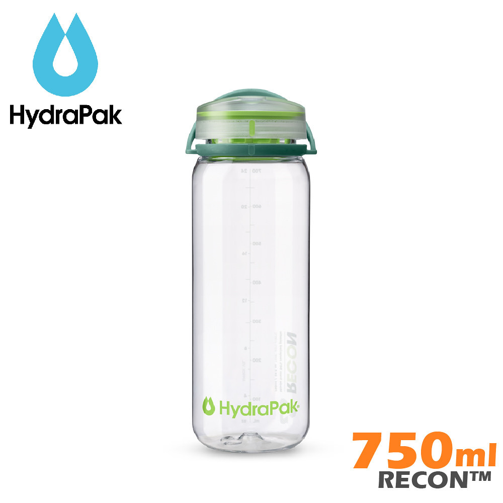 【HydraPak 美國 RECON 運動水壺750ML《透明/淺綠》】BR01/運動水壺/自行車水壺