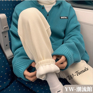 【YW】燈芯絨休閒褲女 高腰加絨褲子 ins寬鬆顯瘦休閒哈倫褲 秋冬加厚運動褲 束口褲 束腳褲 長褲女