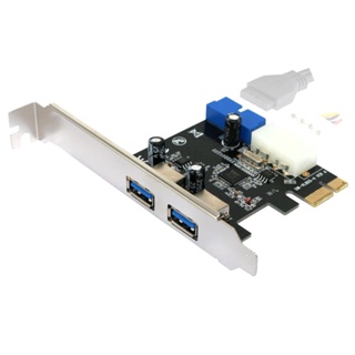 PCIE 擴充卡 雙串口擴展卡 PCI-E Express X1 轉 USB-A 3.0 4Pin供電 19轉前置面板