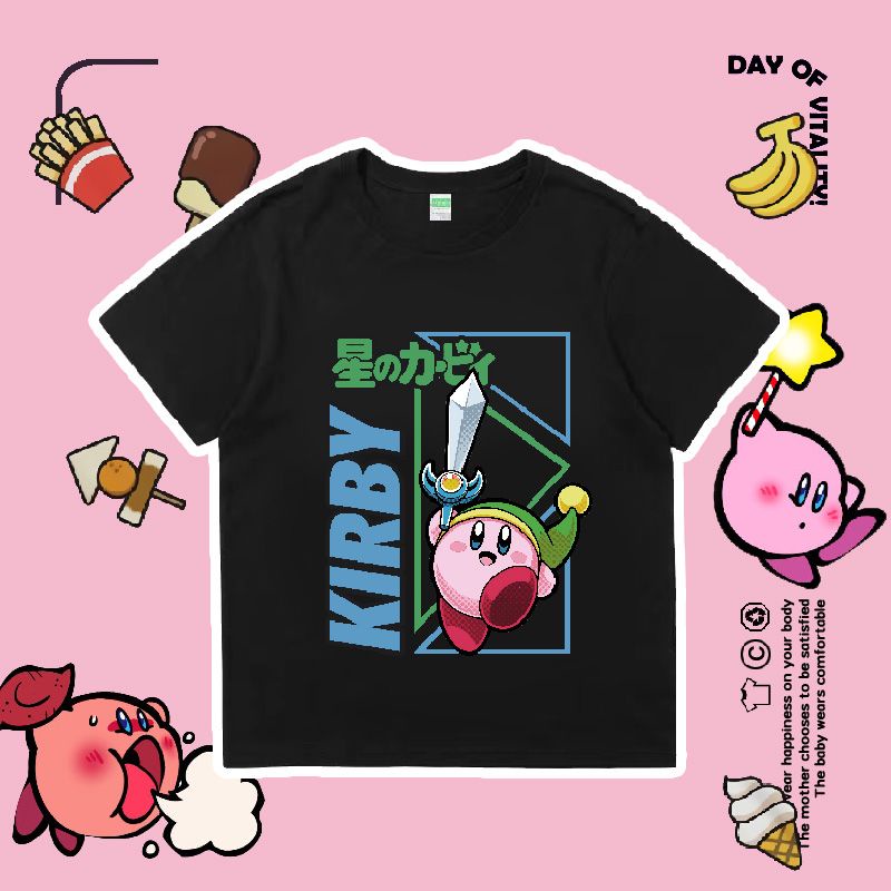 星之卡比衣服 星之卡比 週邊 星之卡比Kirby任天堂switch遊戲大中兒童裝短袖T恤衫小孩衣服 EEMI