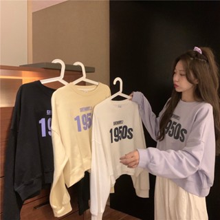 【Laiwu】大學t 衛衣女 寬松慵懶風字母印花衛衣女潮ins秋季2023年新款字母百搭短款上衣